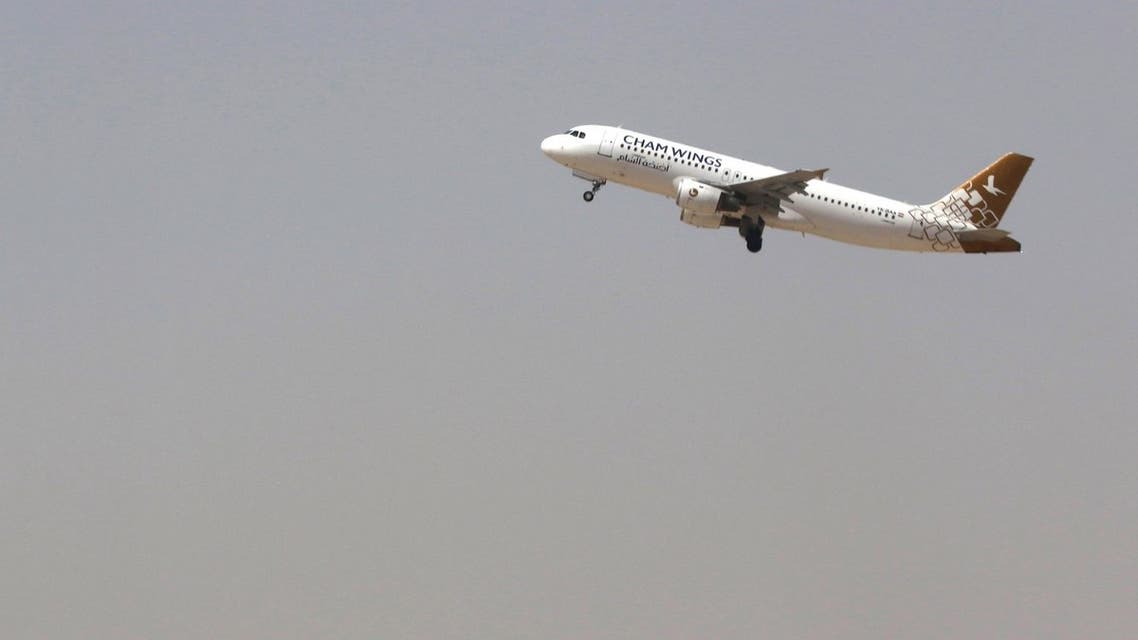 A Cham Wings plane, a private Syrian airline, is pictured taking off from Arbil airport, in the capital of Iraq's autonomous northern Kurdish region, on September 28, 2017. (File photo: AFP)