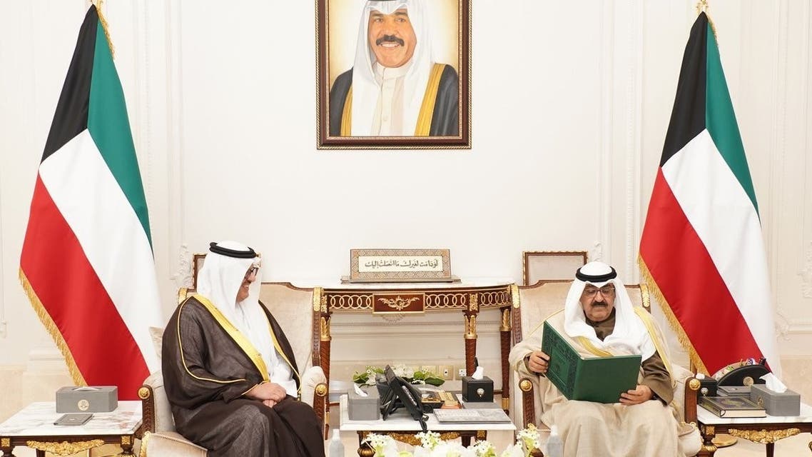 Saudi Arabia’s ambassador to Kuwait, Prince Sultan bin Saad bin Khalid, during his meeting with Kuwait Crown Prince Mishal. (SPA)
