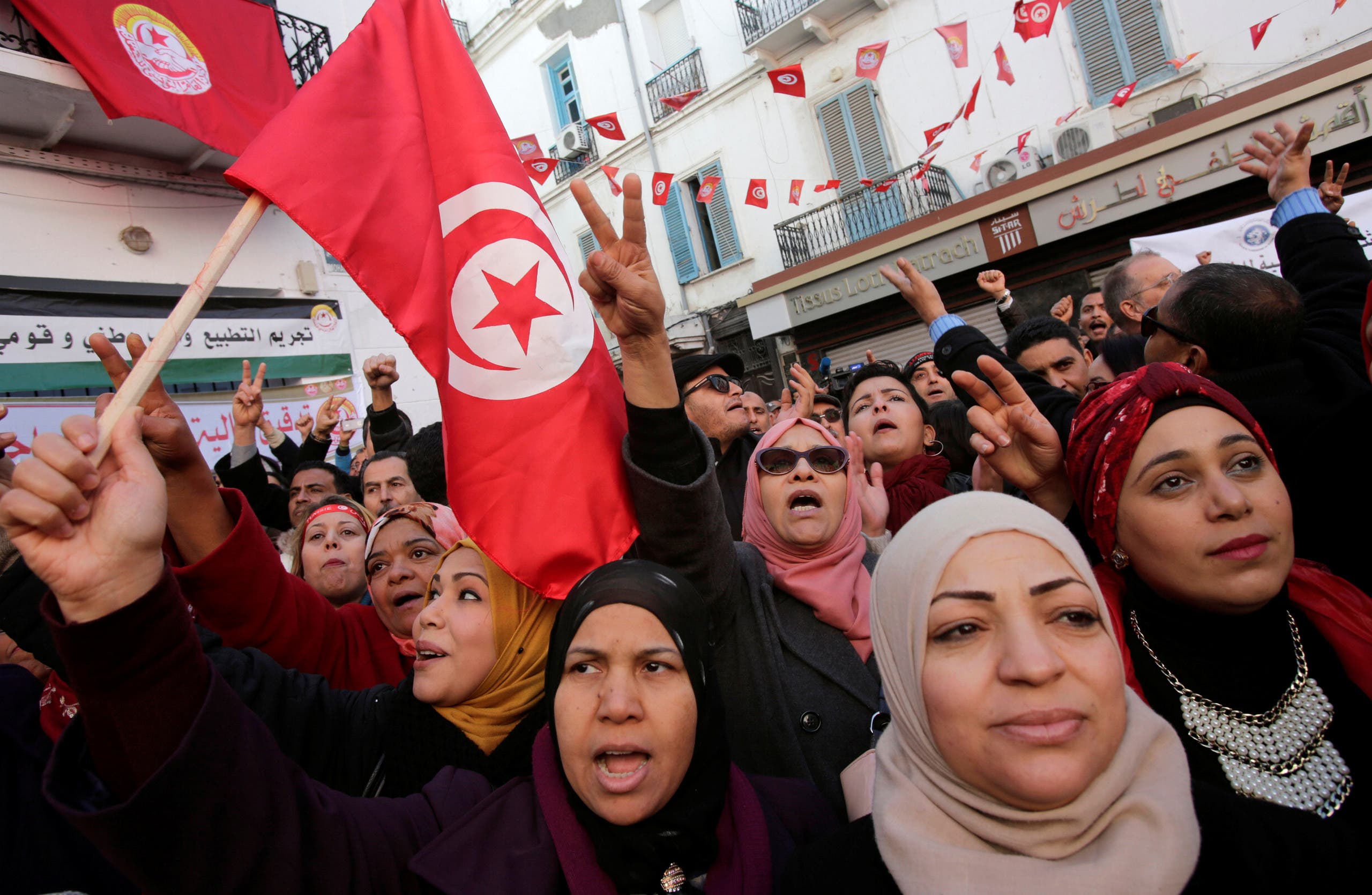 من احتفال تونس بالثورة عام 2018
