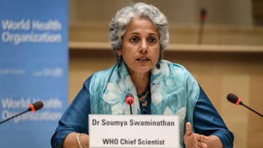 A file photo shows World Health Organization (WHO) Chief Scientist Soumya Swaminathan attends a press conference in Geneva Switzerland July 3, 2020. (Fabrice Coffrini/Pool via Reuters)