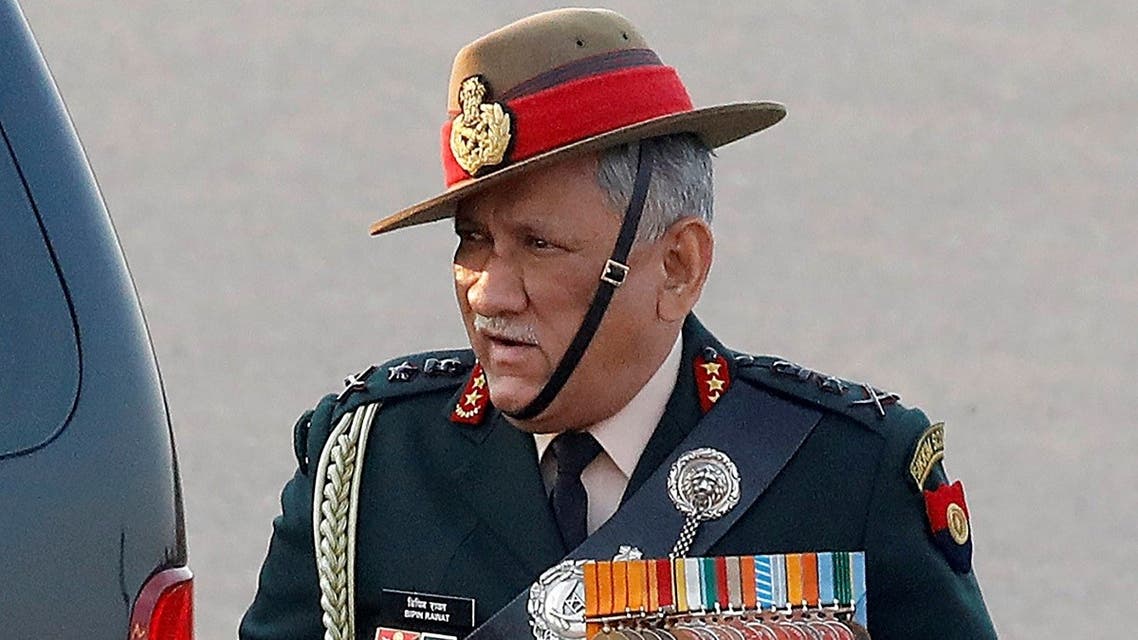 File photo of Indian Army chief General Bipin Rawat arriving for the Beating the Retreat ceremony in New Delhi, India, on January 29, 2019. (Reuters)