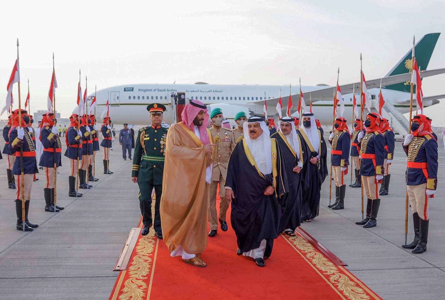The King of Bahrain and the Saudi Crown Prince on December 9 (AFP)