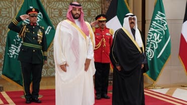 Saudi Crown Prince is received by Kuwaiti Crown Prince Sheikh Mishal Al-Ahmad Al-Jaber Al-Sabah, December 10, 2021. (Courtesy KUNA)