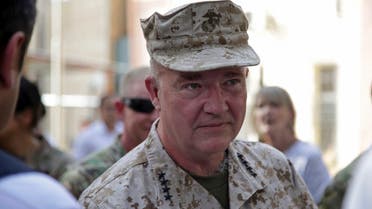 A file photo shows Marine Gen. Frank McKenzie attends at a ceremony at Resolute Support headquarters, in Kabul, Afghanistan, July 12, 2021. (AP)