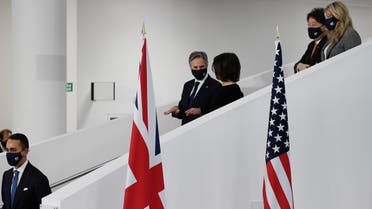 وزير الخارجية الأميركي أنتوني بلينكن ونظراؤه الأوروبيون في اجتماع ادول السبع في ليفربول(رويترز)