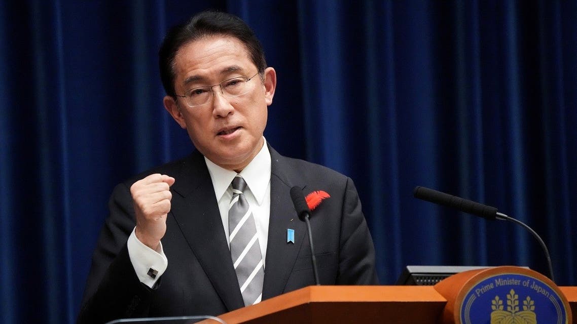 Japanese Prime Minister Fumio Kishida speaks during a news conference at the prime minister’s official residence in Tokyo, Japan October 14, 2021. (Eugene Hoshiko/Pool via Reuters)