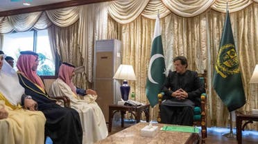 Pakistan’s Prime Minister Imran Khan received Saudi Arabia’s Minister of Foreign Affairs Prince Faisal bin Farhan on Sunday in Pakistan’s capital Islamabad. (SPA)