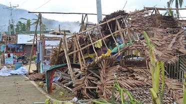 Houses damaged by typhoon Rai are seen, in Surigao del Norte province, Philippines, on December 18, 2021. (Reuters)