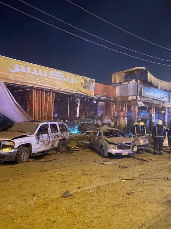 الأضرار الناجمة عن المقذوف الحوثي في جازان
