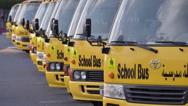 School buses parked outside a closed school in Dubai. (File Photo: AFP)
