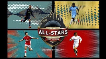 Four international superstars, Patrice Evra, Michel Salgado, Bacary Sagna and Samir Nasri are to recruit their own All-Star squads via social media. (Supplied: Dubai Media Office)