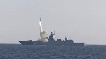 Russian Navy frigate Admiral Gorkhov firing a Tsirkon missile. (File photo)