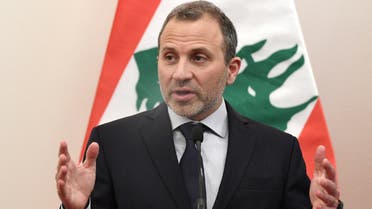 The head of Lebanon’s largest Christian party, the Free Patriotic Movement, Gebran Bassil, on November 26, 2019. (AFP)