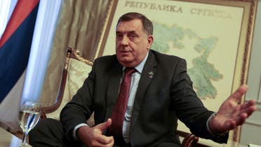 Milorad Dodik, Serb member of the Presidency of Bosnia and Herzegovina speaks during interview in his office in Banja Luka, Bosnia and Herzegovina November 11, 2021. REUTERS/Dado Ruvic