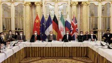 Delegations wait for the start of a meeting of the JCPOA in Vienna, Austria December 17, 2021. (Reuters)