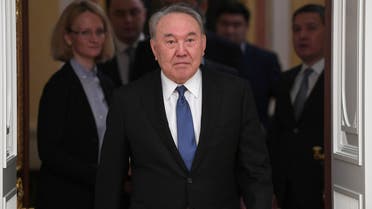 Kazakh former President Nursultan Nazarbayev attends a meeting with Russian President Vladimir Putin in Moscow, Russia March 10, 2020. Picture taken March 10, 2020. Sputnik/Alexei Nikolsky/Kremlin via REUTERS ATTENTION EDITORS - THIS IMAGE WAS PROVIDED BY A THIRD PARTY.