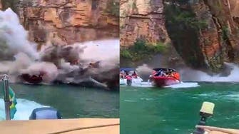 شاهد مقتل 7 سياح بانهيار صخري  وضياع أثر 3 آخرين في بحيرة  