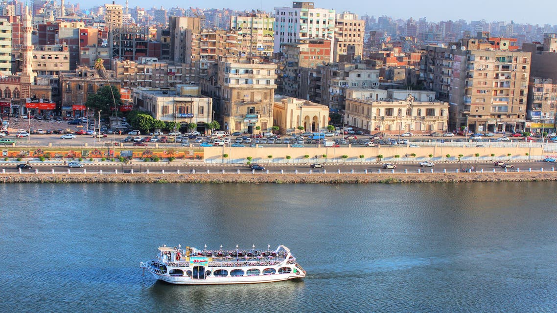 Landscape panoramic view of river Nile in Mansourah city. (Stock Photo)