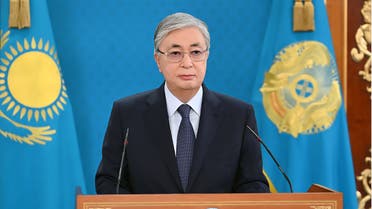 TOPSHOT - This handout image taken and released by the Kazakh presidential press service on January 7, 2022 shows Kazakh President Kassym-Jomart Tokayev making a public address in Alamaty. Kazakhstan's President Kassym-Jomart Tokayev said that order had mostly been restored in the country after days of unprecedented unrest. (Photo by Handout / Kazakhstan Presidential press office / AFP) / RESTRICTED TO EDITORIAL USE - MANDATORY CREDIT AFP PHOTO /KAZAKH PRESIDENTIAL PRESS SERVICE  - NO MARKETING - NO ADVERTISING CAMPAIGNS - DISTRIBUTED AS A SERVICE TO CLIENTS - RESTRICTED TO EDITORIAL USE - MANDATORY CREDIT AFP PHOTO /Kazakh presidential press service  - NO MARKETING - NO ADVERTISING CAMPAIGNS - DISTRIBUTED AS A SERVICE TO CLIENTS