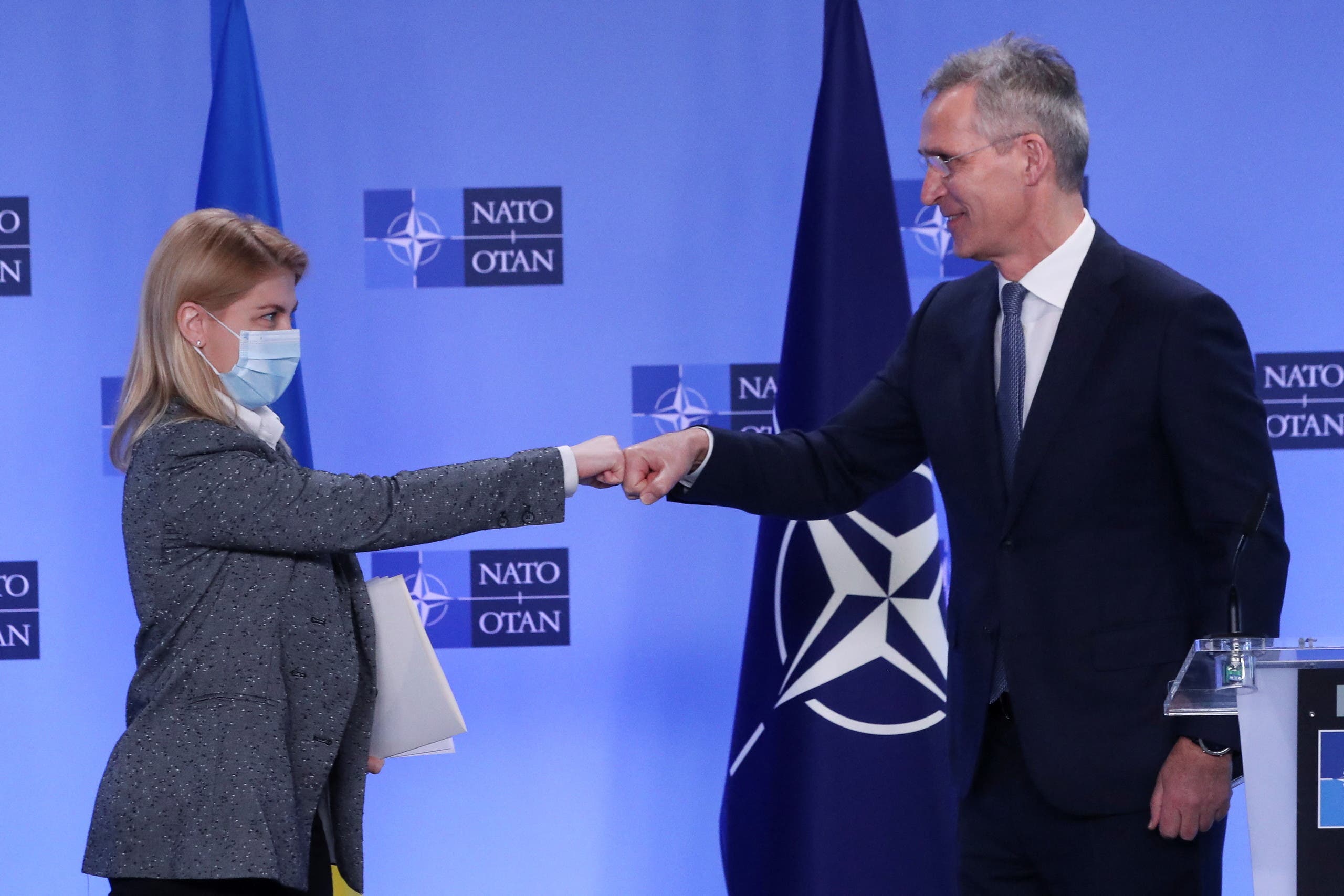 Stoltenberg and Stefanichina in Brussels today