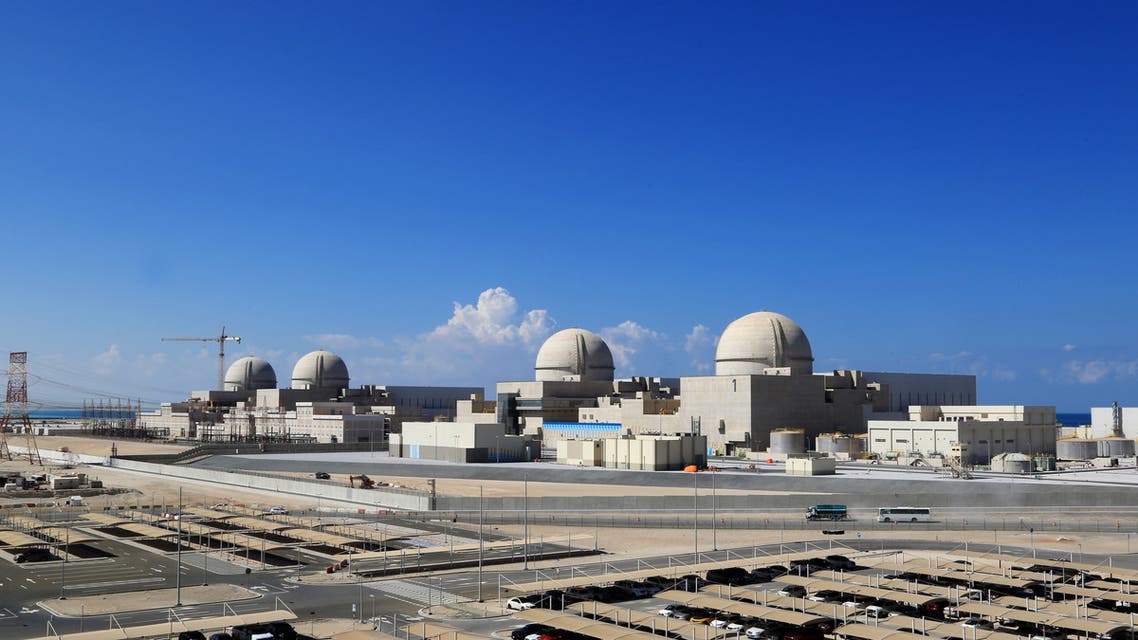 A handout picture obtained from the media office of the Barakah Nuclear Power Plant on February 13, 2020 shows a general view of the power plant in the Gharbiya region of Abu Dhabi on the Gulf coastline about 50 kilometres west of Ruwais. The United Arab Emirates said on February 17 that it has issued a licence for a reactor at its Barakah nuclear power plant, the first in the Arab world, hailing a historic moment. The national nuclear regulator has approved the issuance of the operating licence for the first of four reactors at the plant, said Hamad al-Kaabi, the UAE representative to the International Atomic Energy Agency. The Barakah plant, located on the Gulf coast west of the UAE's capital, had been due to come online in late 2017 but faced a number of delays that officials attributed to safety and regulatory requirements. / AFP / Barakah Nuclear Power Plant / - / RESTRICTED TO EDITORIAL USE - MANDATORY CREDIT AFP PHOTO /Barakah Nuclear Power Plant - NO MARKETING - NO ADVERTISING CAMPAIGNS - DISTRIBUTED AS A SERVICE TO CLIENTS