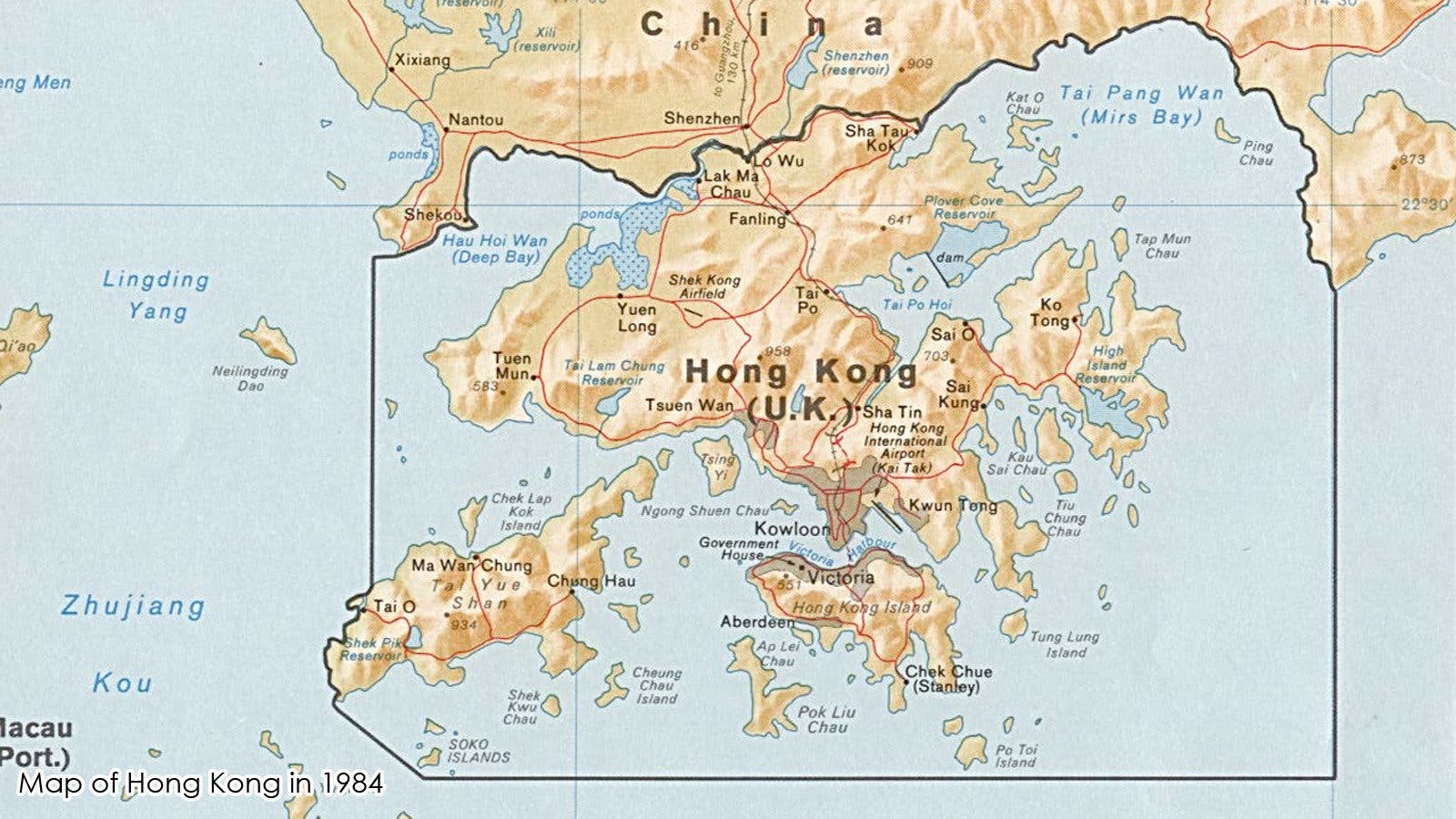 خريطة هونغ كونغ البريطانية سابقا