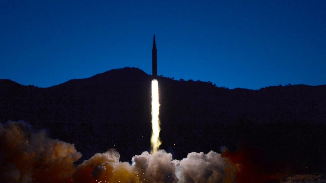 This picture taken on January 11, 2022 and released from North Korea's official Korean Central News Agency (KCNA) on January 12, 2022 shows what North Korea says a hypersonic missile test-fire conducted by the Academy of Defence Science of the DPRK at an undisclosed location. (AFP)
