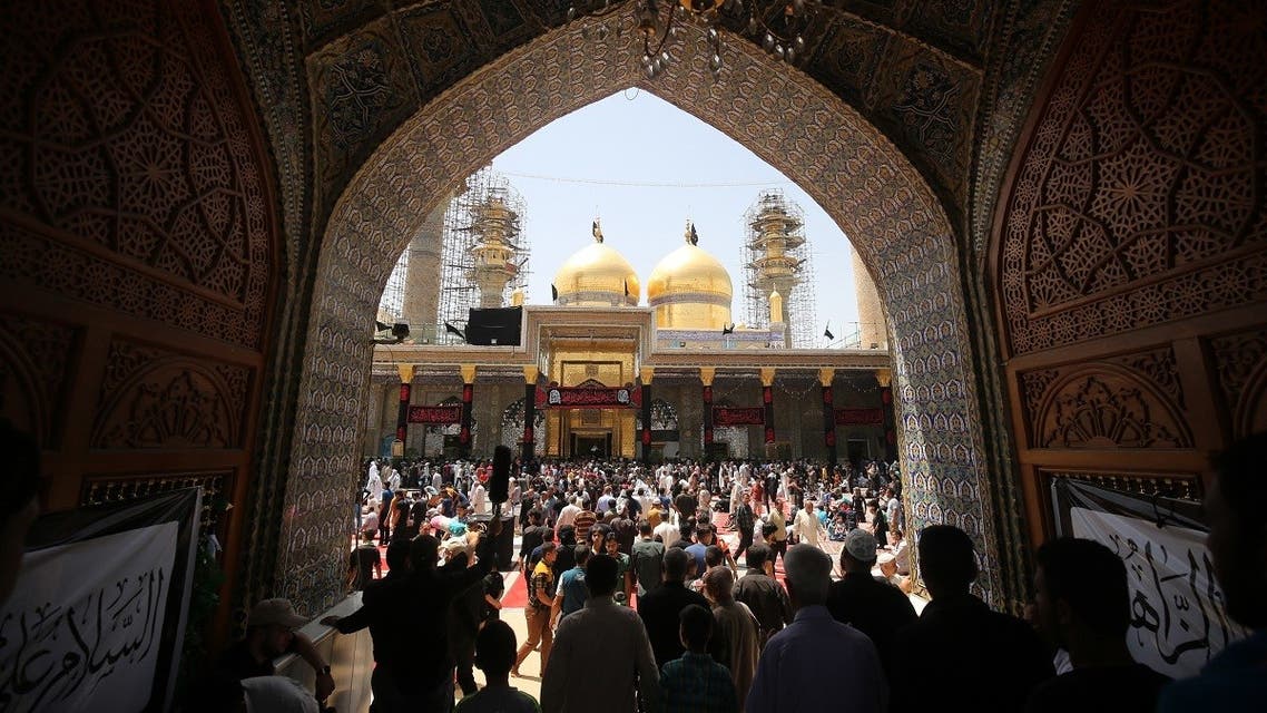 A file photo shows Shia Muslim worshippers gather at the Imam al-Kadhim shrine on May 2, 2016, in the northern district of Kadhimiya in the Iraqi capital Baghdad. (AFP)