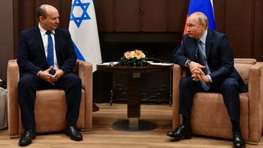 Russian President Vladimir Putin attends a meeting with Israeli Prime Minister Naftali Bennett in Sochi, Russia October 22, 2021. Sputnik/Evgeny Biyatov/Kremlin via REUTERS ATTENTION EDITORS - THIS IMAGE WAS PROVIDED BY A THIRD PARTY.