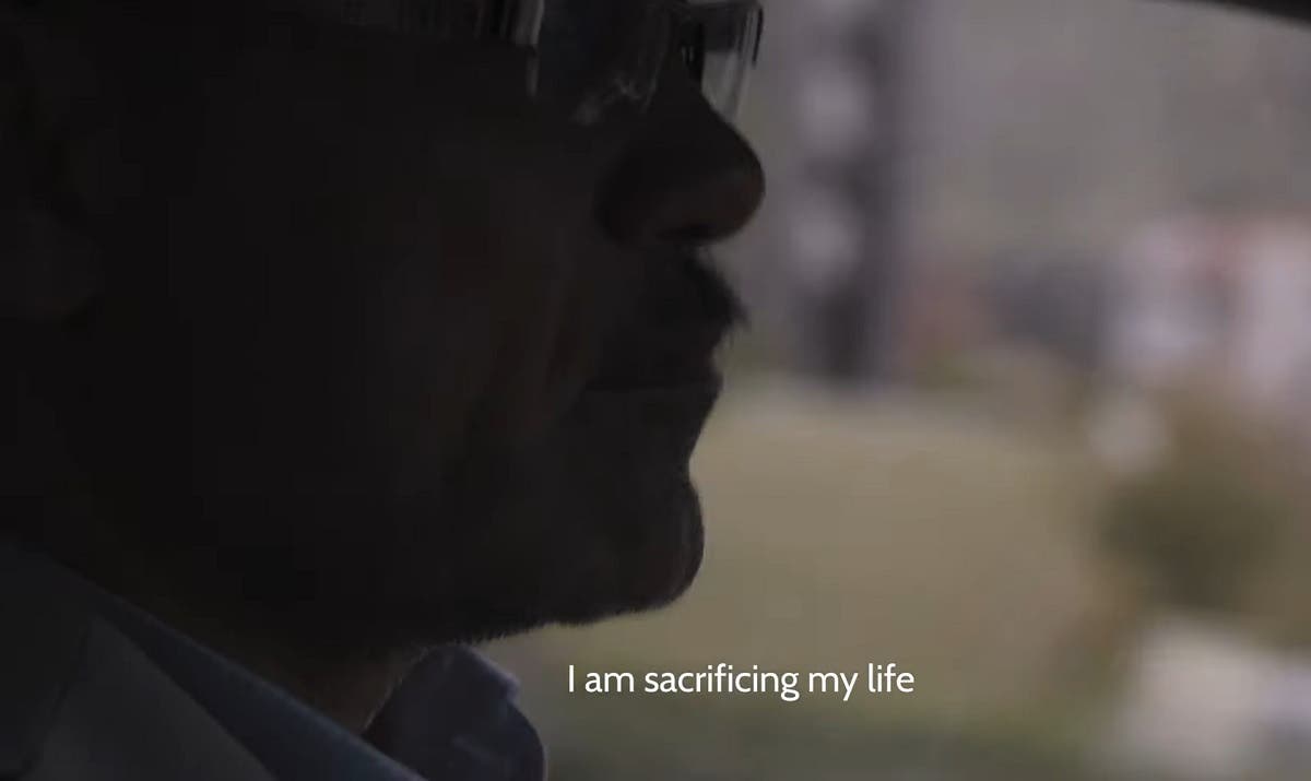 A Yazidi beekeeper named Abdallah Schrem featured in the film ‘Wild is the Spring.’ (Screengrab)