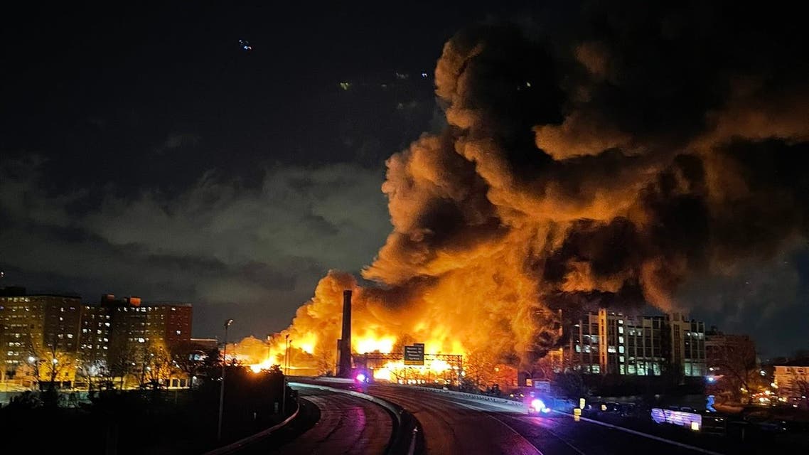 Large fire near a New Jersey chemical plant off of Route 21. (Twitter)