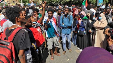 Sudanese protesters demonstrate calling for civilian rule and demanding justice for those killed in crackdowns in the capital Khartoum on January 24, 2022. (AFP)
