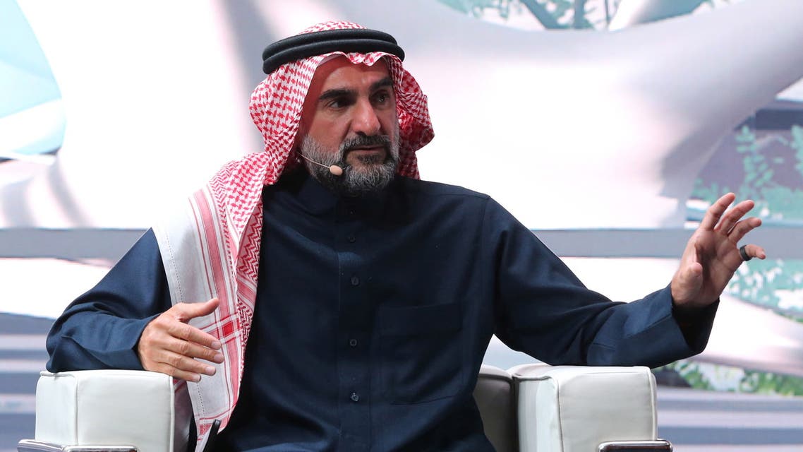 Chairman of Saudi Aramco’s Board of Directors, Yasir Othman Al-Rumayyan speaks during the fourth annual Future Investment Initiative in Riyadh, Saudi Arabia, January 27, 2021. (Reuters)
