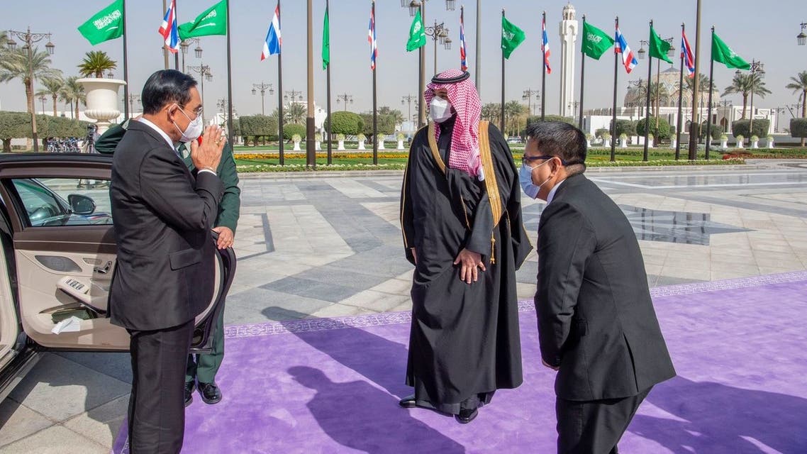 Saudi Arabia’s Crown Prince Mohammed bin Salman met with Thailand’s Prime Minister, Prayut Chan-o-cha, in Riyadh. (Twitter/KSAMOFA)