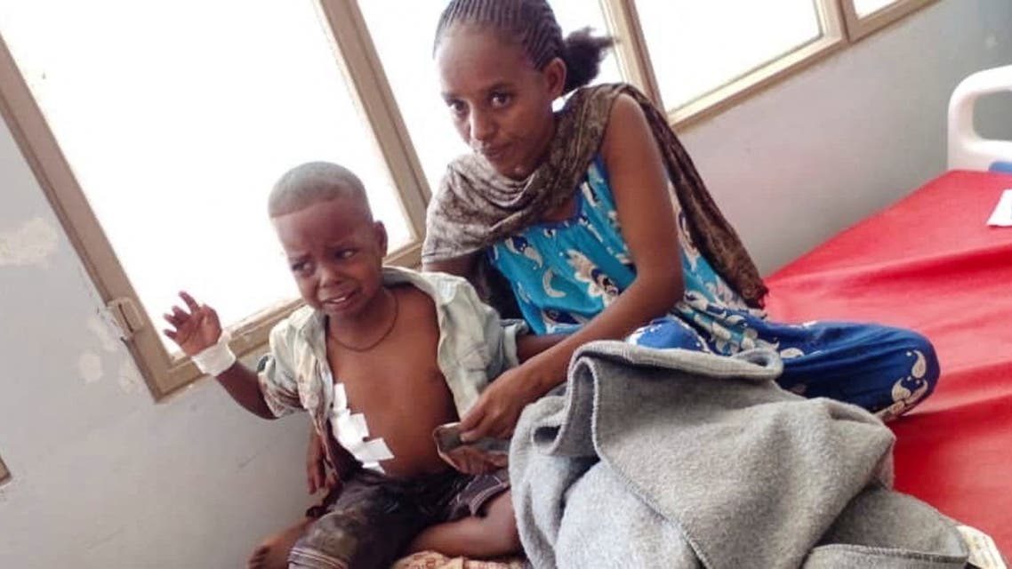 Survivors of an air strike by Ethiopian government forces receive treatment at the Shire Shul General hospital in the town of Dedebit in northern region of Tigray, Ethiopia January 8, 2022. (Reuters)