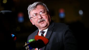 Russia's Governor to the International Atomic Energy Agency (IAEA) Mikhail Ulyanov briefs the media after a meeting of the Joint Comprehensive Plan of Action (JCPOA) in Vienna, Austria, November 29, 2021. (Reuters)