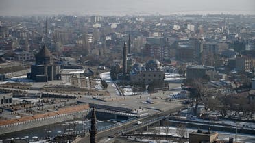 This picture taken on January 9, 2022 shows a general view of Kars city, eastern Turkey, near the Turkish-Armenian border. (AFP)