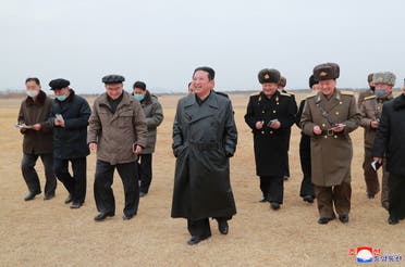 North Korea leader Kim Jong Un visits a munitions factory producing what state media KCNA says is a major weapon system at an undisclosed location in North Korea, in this photo released January 28, 2022 by North Korea's Korean Central News Agency (KCNA). (Reuters)
