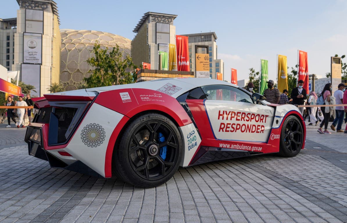 'HyperSport Responder' operated by the Dubai Corporation for Ambulance Services (DCAS) was unveiled at EXPO 2020 on January 28, 2022. (WAM)
