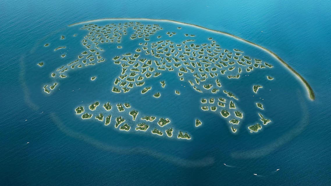 Aerial view shows the World Islands off the UAE's coast in Dubai. (Twitter)