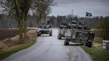 Gotland's Regiment patrols the roads in tanks, amid increased tensions between NATO and Russia over Ukraine, on the Swedish island of Gotland, Sweden January 16, 2022. TT News Agency/Karl Melander via REUTERS ATTENTION EDITORS - THIS IMAGE WAS PROVIDED BY A THIRD PARTY. SWEDEN OUT. NO COMMERCIAL OR EDITORIAL SALES IN SWEDEN.