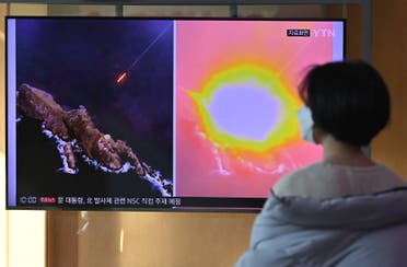 صور للصاروخ الذي أطلقته كوريا الشمالية وسقط في بحر اليابان 30 يناير 2022