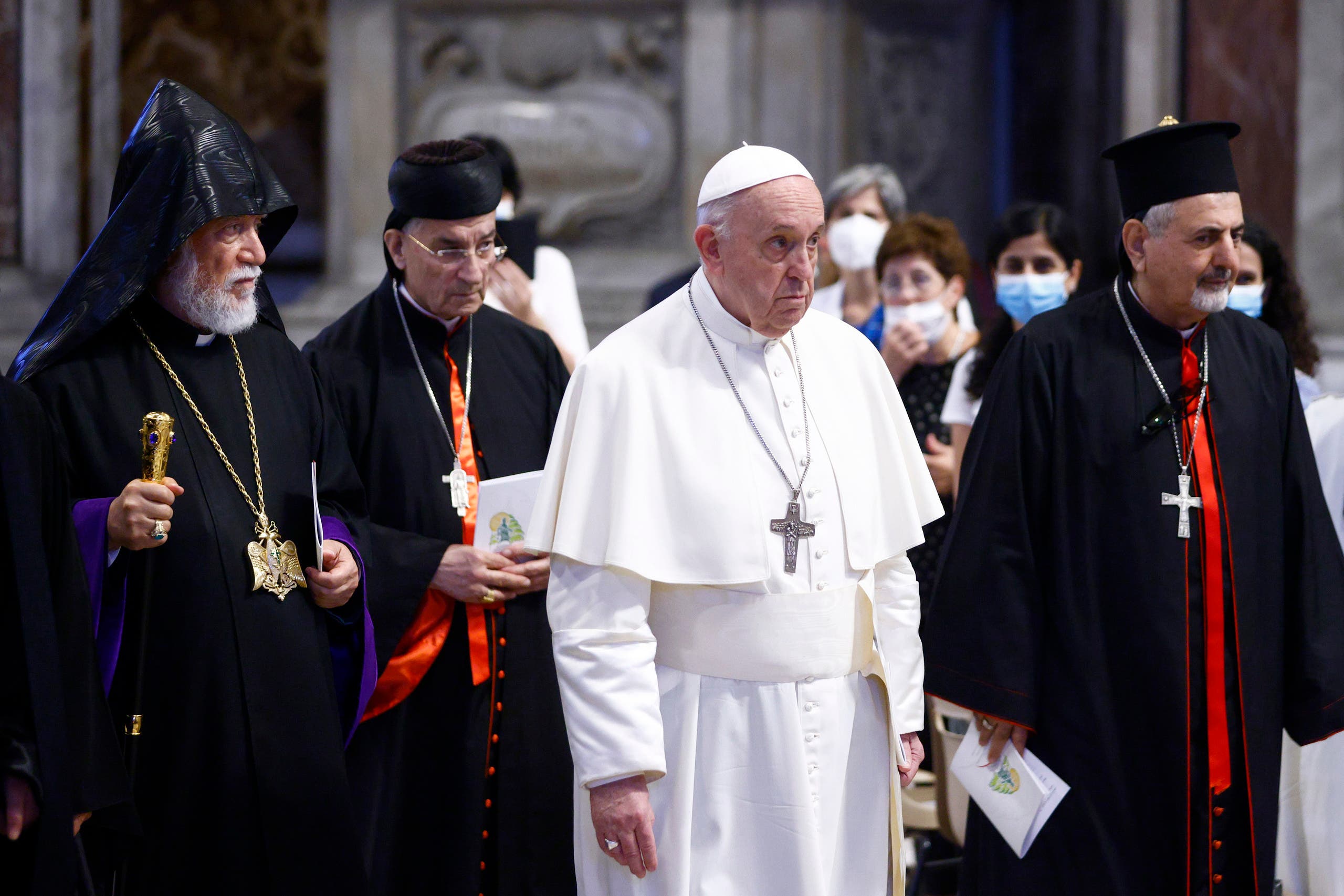 البابا فرانسيسي استقبل في يوليو الماضي القادة الروحيين المسيحيين اللبنانيين 