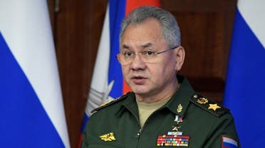 Russian Defence Minister Sergei Shoigu delivers a speech during an expanded meeting of the Defence Ministry Board in Moscow, Russia December 21, 2021. Sputnik/Mikhail Tereshchenko/Pool via REUTERS ATTENTION EDITORS - THIS IMAGE WAS PROVIDED BY A THIRD PARTY.