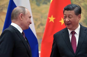 Russian President Vladimir Putin attends a meeting with Chinese President Xi Jinping in Beijing, China February 4, 2022. (Reuters)