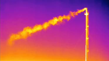 A handout screen grab from thermographic video footage shot with an infrared camera and made available to Reuters June 10, 2021 by Clean Air Task Force (CATF), shows what appears to be a plume of methane gas flowing from a vent stack at the SNAM underground storage facility in Minerbio, Italy. (File photo: Reuters)
