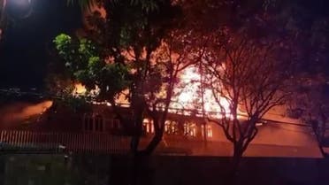Fire breaks out in Russian Embassy in Manila. (Twitter)