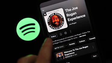 NEW YORK, NEW YORK - JANUARY 31: In this photo illustration, The Joe Rogan Experience podcast is viewed on Spotify's mobile app on January 31, 2022 in New York City. Several artists recently removed their music from Spotify in protest of hosting Joe Rogan's podcast. (Photo Illustration by Cindy Ord/Getty Images) (Photo by Cindy Ord / GETTY IMAGES NORTH AMERICA / Getty Images via AFP)