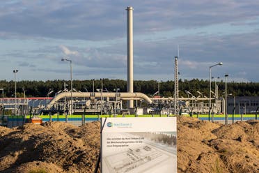 The Nord Stream 2 gas line landfall facility in Lubmin, north eastern Germany, on September 7, 2020. (AFP)