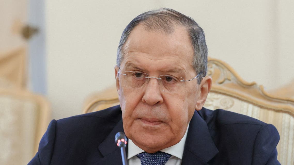 Russian Foreign Minister Sergei Lavrov attends a meeting with British Foreign Secretary Liz Truss in Moscow, Russia February 10, 2022. Russian Foreign Ministry/Handout via REUTERS ATTENTION EDITORS - THIS IMAGE HAS BEEN SUPPLIED BY A THIRD PARTY. NO RESALES. NO ARCHIVES. MANDATORY CREDIT.